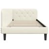 vidaXL Corner Bed Frame with Headboard Cream 90 x 190 cm Velvet