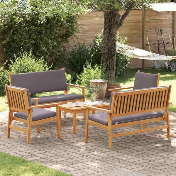 vidaXL Garden Sofa Set 5 pcs Brown 75 x 45 x 38cm Solid Acacia wood