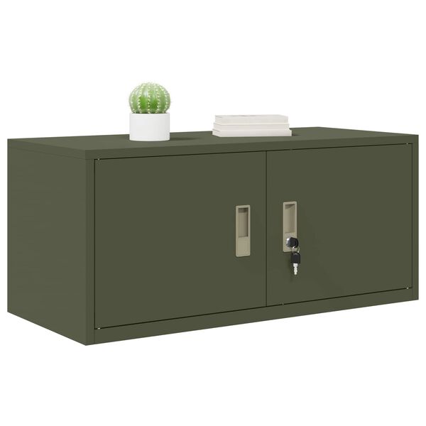 vidaXL Storage Cabinet Olive Green 90 x 40 x 40 cm Cold-Rolled Steel