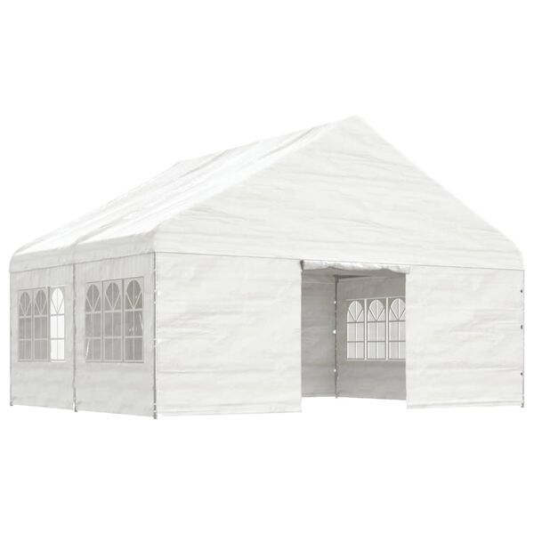 vidaXL Gazebo with Roof White 4.46x5.88x3.75 m Polyethylene