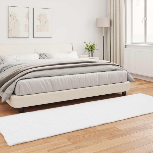 vidaXL Faux Rabbit Fur Rug Olite White 80 x 250 cm Polyester