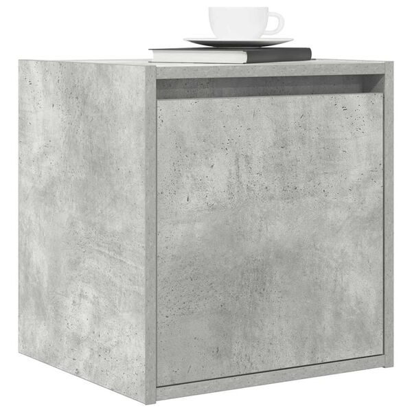 vidaXL Wall-Mounted Bedside Cabinet Concrete Grey 38x34x40 cm