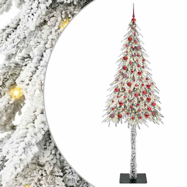 vidaXL Christmas Tree with 300 LEDs White 210 cm PE and Steel