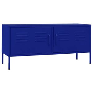 vidaXL TV Cabinet Navy Blue 105x35x50 cm Steel