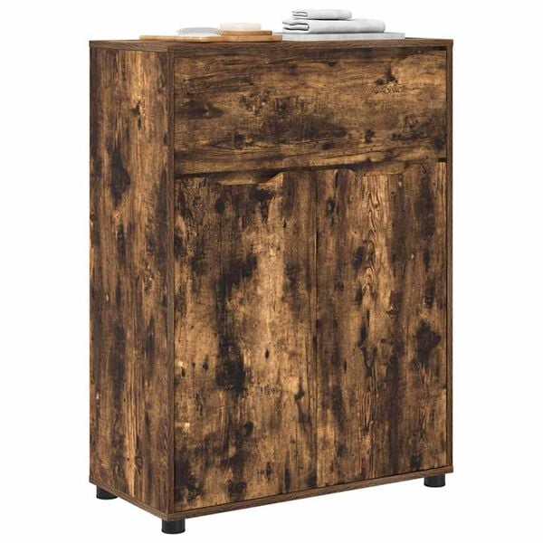 vidaXL Bathroom Cabinet with Drawer Smoked Oak 72.5 x 36.5 x 100 cm