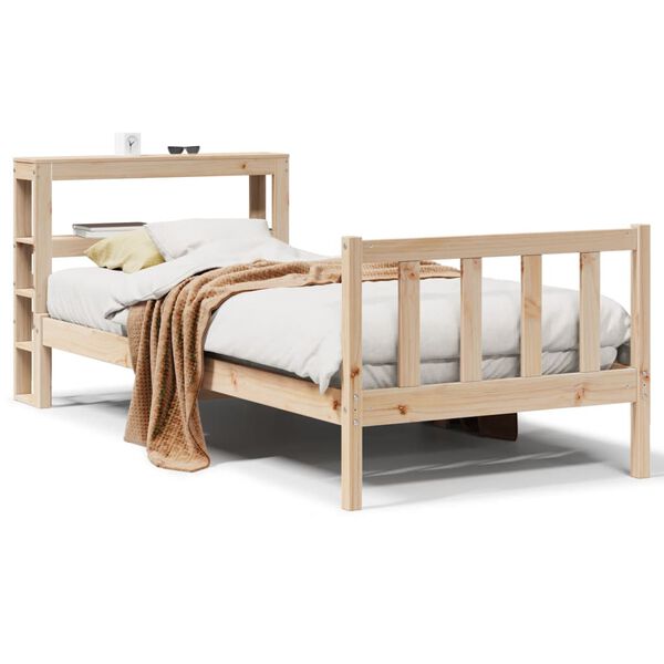 vidaXL Bed Frame without Mattress 75x190 cm Small Single Solid Wood Pine