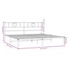vidaXL Metal Bed Frame without Mattress with Headboard Black 180x200cm