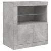 vidaXL Sideboard with LED Lights Concrete Grey 202x37x67 cm