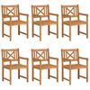 vidaXL Garden Chairs 6 pcs Natural Solid Acacia Wood