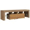 vidaXL TV Cabinet with LED Lights Artisan Oak 140x36.5x40 cm Engineered Wood
