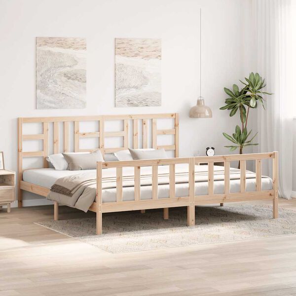 vidaXL Bed Frame without Mattress 200x200 cm Solid Wood Pine