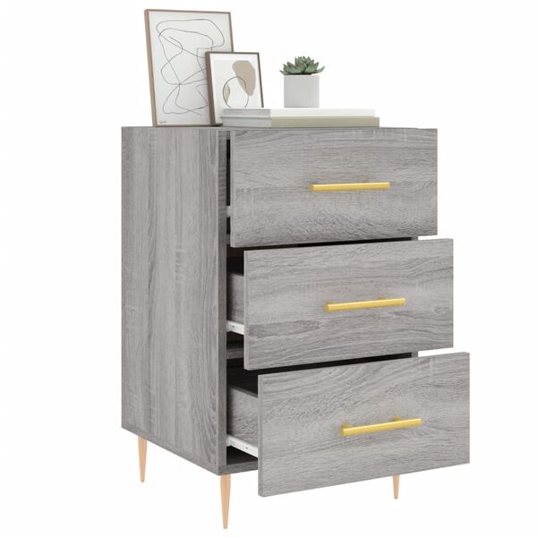 vidaXL Bedside Cabinet Grey Sonoma 40x40x66 cm Engineered Wood