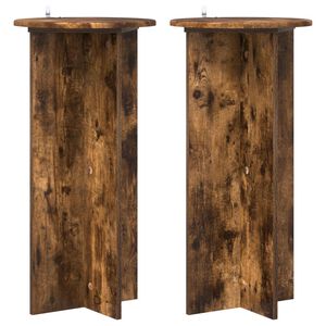 vidaXL Plant Stand 2 pcs Smoked Oak 40 x 40 x 80 cm Engineered Wood