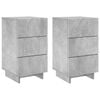 vidaXL Bedside Cabinet 2 pcs Concrete Grey 33.5 x 34.5 x 60 cm