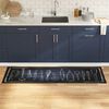 vidaXL Kitchen Rug Black 180 x 60 cm Velvet