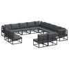 vidaXL Garden Sofa Set with Cushion 13 pcs Black Aluminium