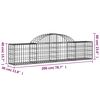 vidaXL Arched Gabion Baskets 30 pcs 200x30x40/60 cm Galvanised Iron