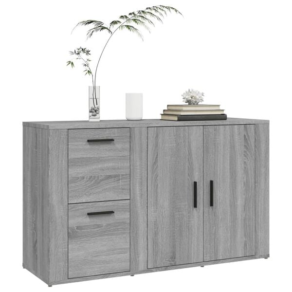 vidaXL Sideboard Grey Sonoma 100x33x59.5 cm Engineered Wood