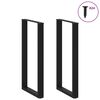 vidaXL Bar Table Legs U-Shaped 2 pcs Black 60x(110-111) cm Steel
