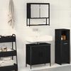 vidaXL Bathroom Furniture Set with Shelf 2 pcs Black Engineered wood