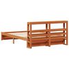 vidaXL Bed Frame with Headboard Wax Brown 120 x 200 cm Solid Pine Wood