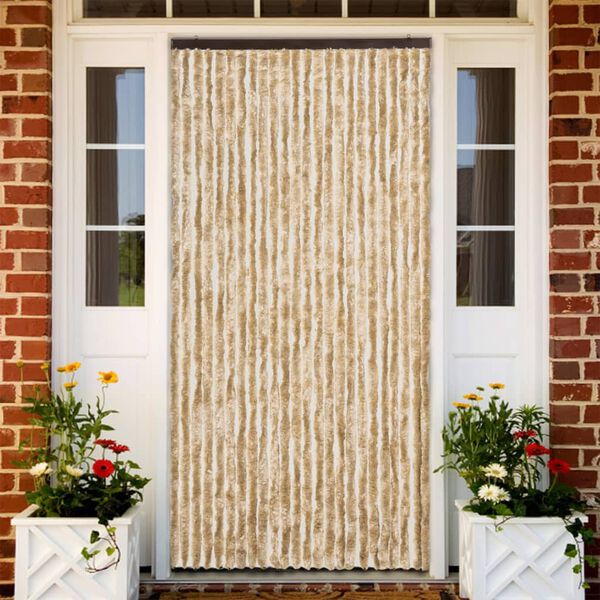 vidaXL Fly Curtain Beige 100x200 cm Chenille