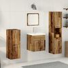 vidaXL Bathroom Furniture Set with Door 4 pcs Old Wood Engineered Wood