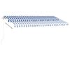 vidaXL Freestanding Manual Retractable Awning 400x350 cm Blue/White