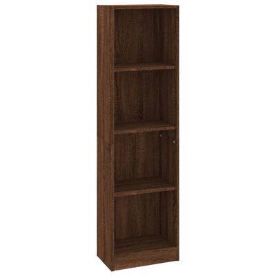 vidaXL 4-Tier Book Cabinet Brown Oak 40x24x143 cm Engineered Wood