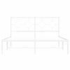 vidaXL Metal Bed Frame without Mattress with Headboard White 140x200cm