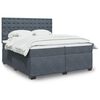 vidaXL Box Spring Bed with Mattress Dark Grey 200x200 cm Velvet
