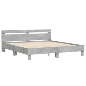 vidaXL Bed Frame without Mattress Concrete Grey 180x200 cm Super King