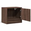 vidaXL Wall-mounted Bedside Cabinet with LED Lights Brown Oak