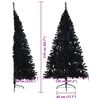 vidaXL Artificial Pre-lit Christmas Tree Black 210 cm PVC