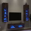 vidaXL 6 Piece TV Wall Units with LED Smoked Oak Engineered Wood