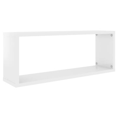 vidaXL Wall Cube Shelf 6 pcs High Gloss White 60x15x23 cm Engineered Wood