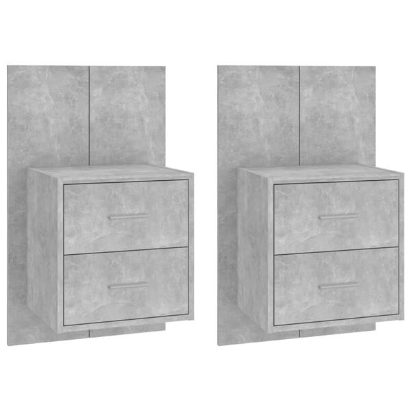 vidaXL Wall-mounted Bedside Cabinets 2 pcs Concrete Grey