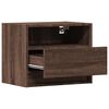 vidaXL Wall-mounted Bedside Cabinet with LED Lights Brown Oak