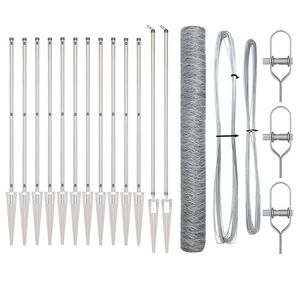 vidaXL Fence Post Silver