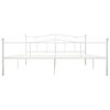 vidaXL Bed Frame without Mattress White Metal 180x200 cm Super King