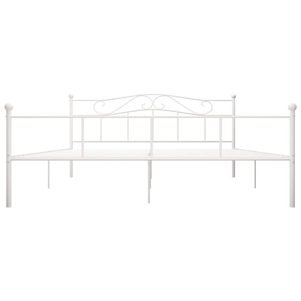 vidaXL Bed Frame without Mattress White Metal 180x200 cm Super King