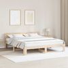 vidaXL Bed Frame with Headboard Natural 200 x 200 cm Solid Pine Wood