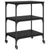 vidaXL Kitchen Trolley Black Oak 60 x 41 x 76 cm Engineered Wood