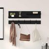vidaXL Wall-Mounted Coat Rack with Shelf Black Oak 90 x 15 x 36 cm
