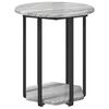 vidaXL Side Table Set with Shelf 2 pcs Grey