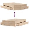 vidaXL Bed Frame without Mattress with Drawers 135x190 cm Double Solid Wood Pine