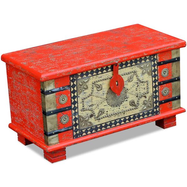 vidaXL Storage Chest Red Mango Wood 80x40x45 cm