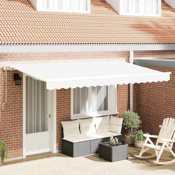 vidaXL Retractable Awning White 400 x 200 cm Fabric