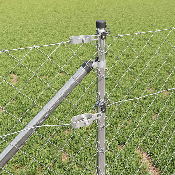 vidaXL Fence Post Silver 25 x 1 m (60 x 60 mm mesh) Steel