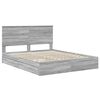 vidaXL Storage Bed Grey Sonoma 160 x 200 cm Engineered Wood